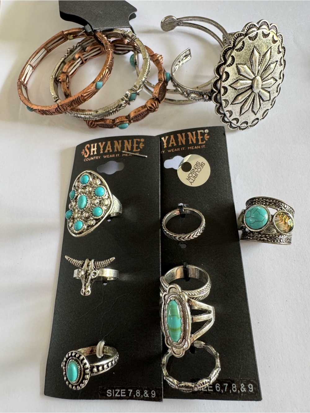 Shyanne Turquoise & Silver Western Stack Ring Collection